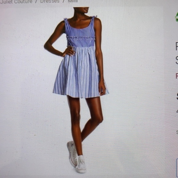 NWT Romeo & Juliet Couture Striped Scoop Neck Dress M - Picture 1 of 9